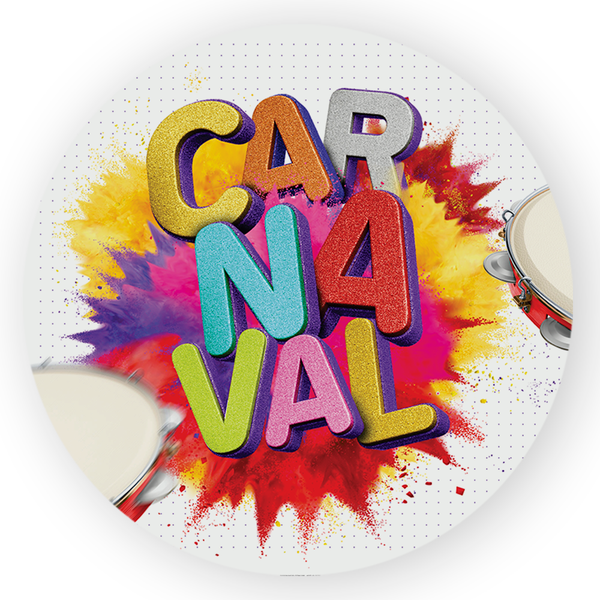 Capa Painel Redondo Decorativo Tema Carnaval Data Especial Decoração Evento