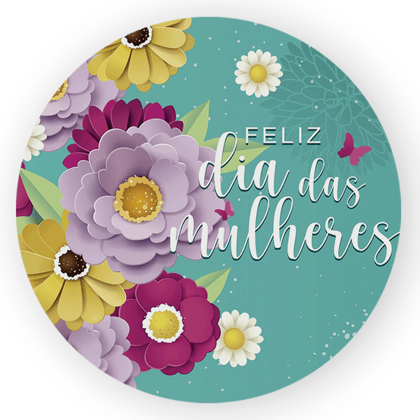 Capa Painel Redondo 1,5x1,5 de Festa Veste Fácil Sublimados Malha New Tema Exclusivo Dia das Mulheres Data Especial Decoração