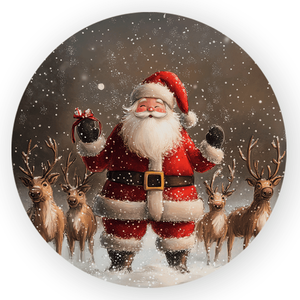 Capa Painel Redondo 1,5x1,5 de Festa Veste Fácil Sublimados Malha New Tema Natal Papai Noel Decoração Natalina