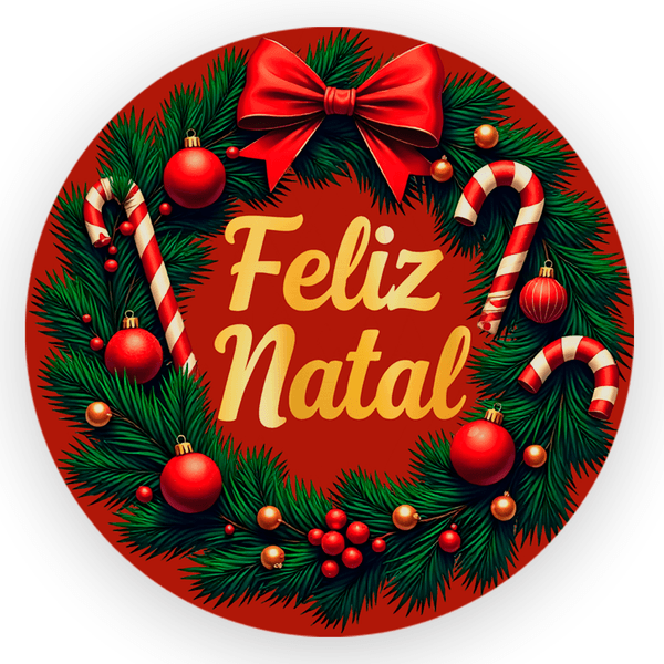 Capa Painel Redondo 1,5x1,5 de Festa Veste Fácil Sublimados Malha New Tema Natal Papai Noel Decoração Natalina