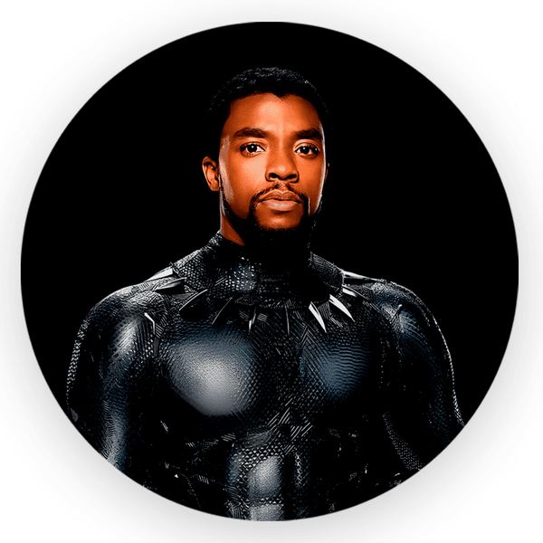Capa Painel Redondo 1,5x1,5 de Festa Veste Fácil Sublimados Malha New Tema Heroi Pantera Negra Wakanda Marvel Decoração Festa