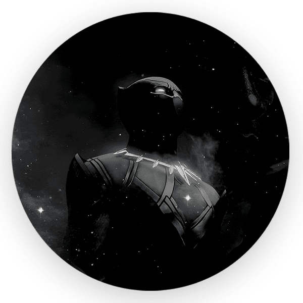 Capa Painel Redondo 1,5x1,5 de Festa Veste Fácil Sublimados Malha New Tema Heroi Pantera Negra Wakanda Marvel Decoração Festa