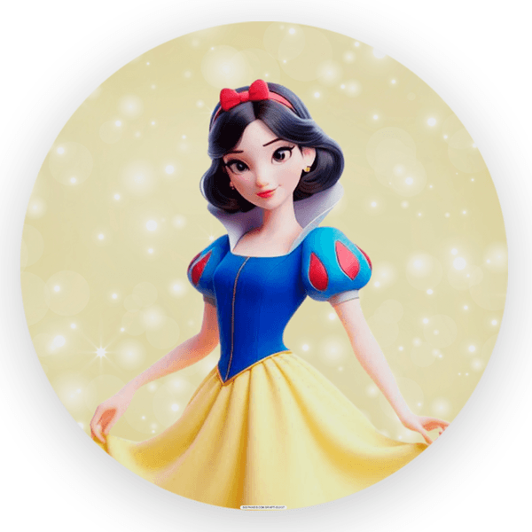 Capa Painel Redondo 1,5x1,5 de Festa Veste Fácil Sublimados Malha New Tema Princesas Cute Disney Decoração Festa Infantil Menina