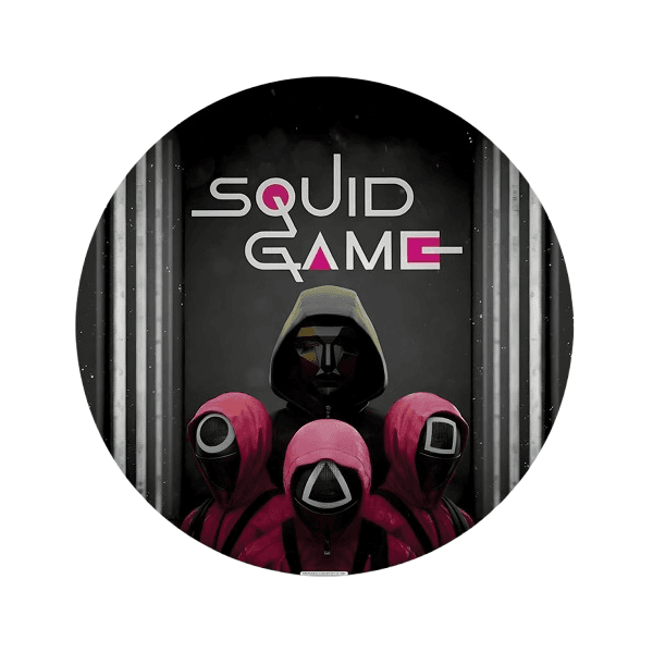 Capa Painel Redondo 1,5x1,5 de Festa Veste Fácil Sublimados Malha New Tema Round 6 Série Game Decoração Exclusiva