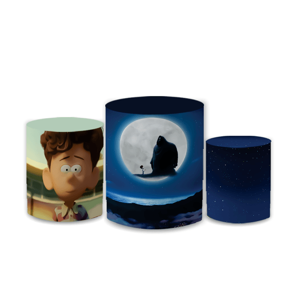 Trio Capas de Cilindros Sublimados Decorativo Tema Orion Filme Desenho Infantil