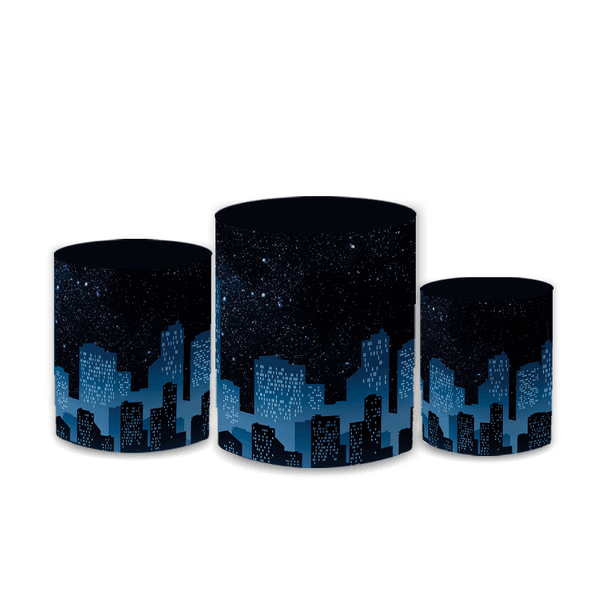 Trio Capas de Cilindros Sublimados Decorativo Tema Pantera Negra Herói Wakanda Forever Decoração