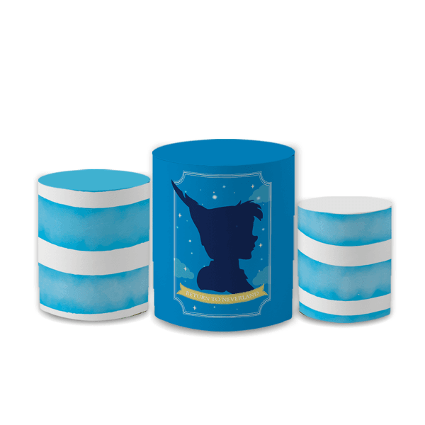 Trio Capas de Cilindros Sublimados Decorativo Tema Peter Pan Decoração Festa