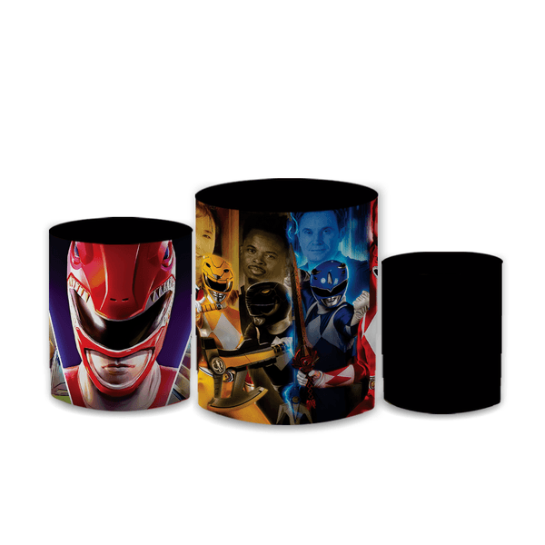 Trio Capas de Cilindros Sublimados Decorativo Tema Power Ranger Decoração Infantil