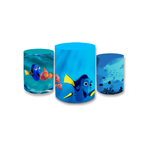 Trio Capas de Cilindros Sublimados Decorativo Tema Procurando Nemo Decoração Festa
