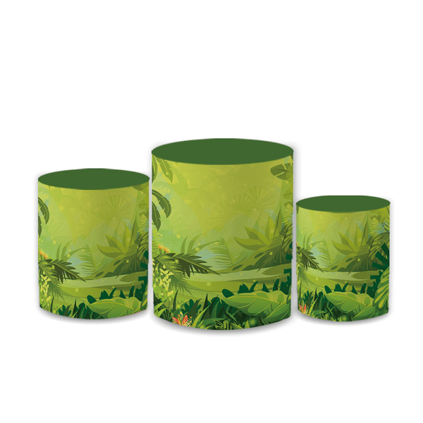 Trio Capas de Cilindros Sublimados Decorativo Tema Safari Decoração Festa Infantil