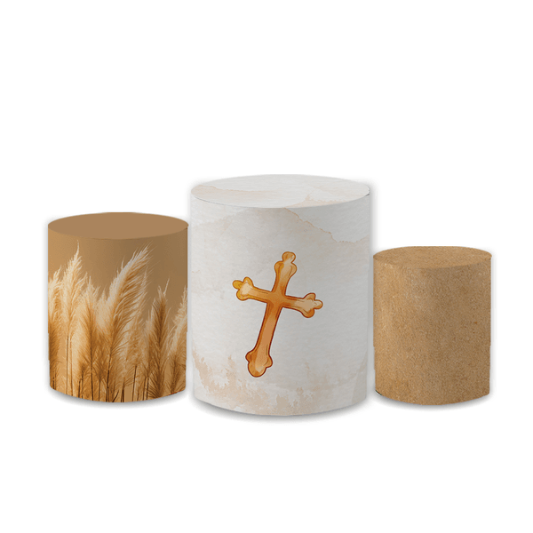 Trio Capas de Cilindros Sublimados Decorativo Tema Santa Ceia Decoração Festa
