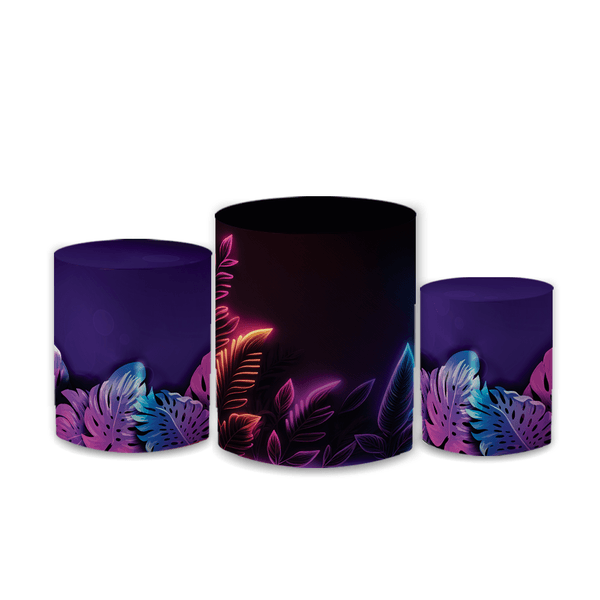 Trio Capas de Cilindros Sublimados Decorativo Tema Tropical Decoração Festa