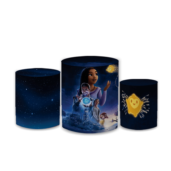 Trio Capas de Cilindros Sublimados Decorativo Tema Wish Decoração Festa Infantil