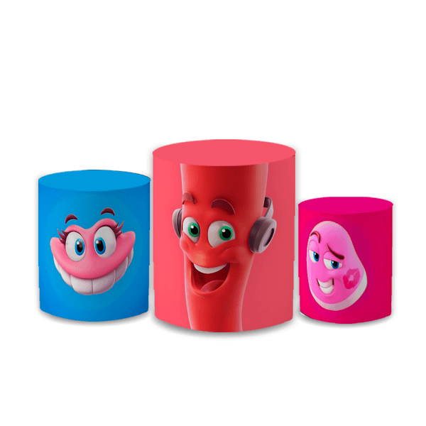 Trio Capas Cilindro Veste Fácil Sublimado Festa Aniversário Infantil Tema Menina Carmed Fini 