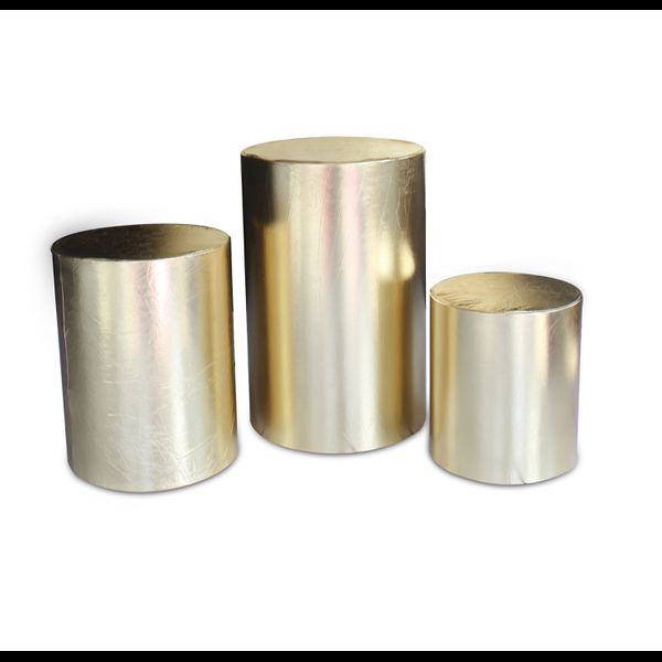 Trio Cilindro Metalizado Dourado