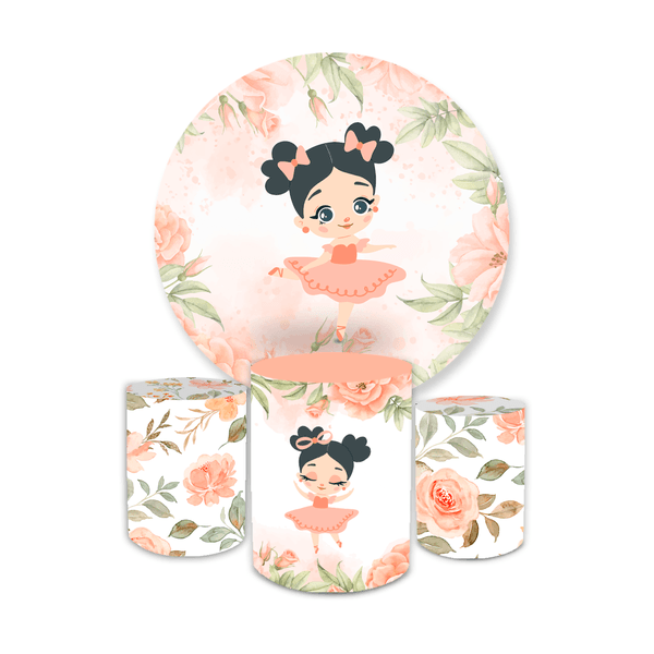 Kit Capa Painel + Trio Cilindro Bailarina Floral