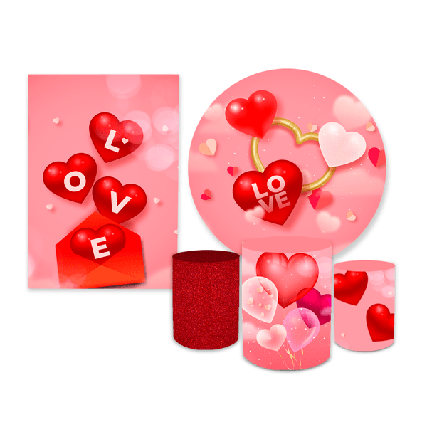 Kit Casadinho Tema Dia Dos Namorados Coração Vermelho