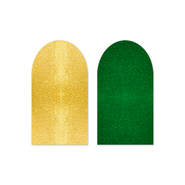 Capa Painel Romano Dupla Face Glitter Dourado e Verde Escuro