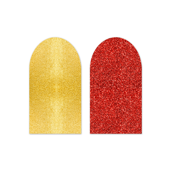 Capa Painel Romano Dupla Face Glitter Dourado e Vermelho