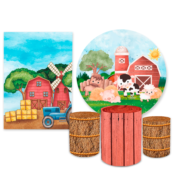 Kit Casadinho Capa Painel + Trio Capa Cilindros Tema Fazendionha
