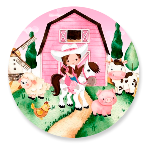 Capa Painel Redondo Fazendinha Rosa