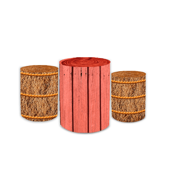 Kit Trio De Cilindros Fazendinha Vermelha
