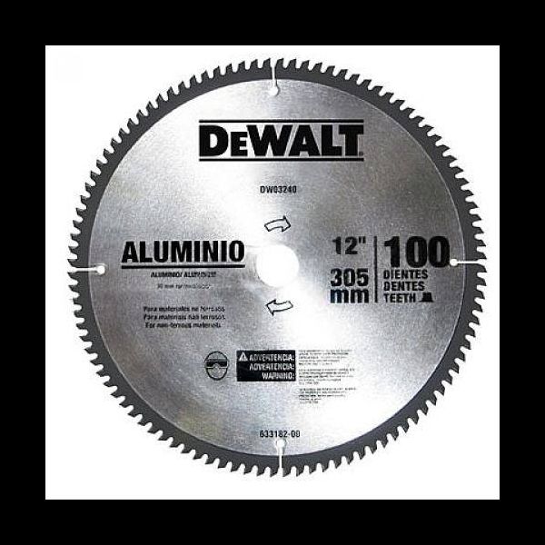 Disco de Serra Circular Alumínio Wídea 12 Pol. com 100 Dentes - DEWALT-DWA03240