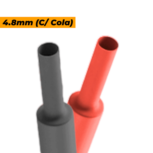 Tubo Termo Retrátil, Emborrachado, 4,8mm (C/ Cola) 