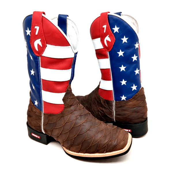 BOTA TEXANA EM COURO ESTADOS UNIDOS ESCAMADA