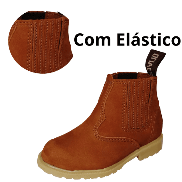 Botina Oliveira Infantil Tradicional Nobuk Castor