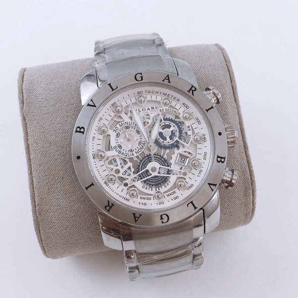 Relogio Bvlgari - Eskeleto Com Safira Cod.bvesas-003