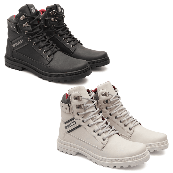 Kit 2 Pares Bota Coturno Masculina Cadarço Tauros Casual