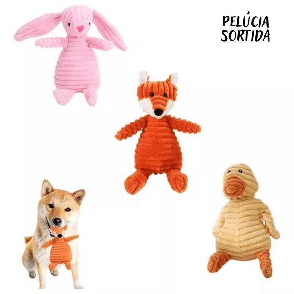 Pelúcia Animais de Veludo 28cm – Brinquedos Sortid... - Brincalhão Pet