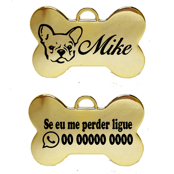 Pingente Dourado médio com gravação de raça