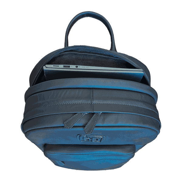MOCHILA PARA NOTEBOOK WORKSPACE - COURO LEGÍTIMO - PRETA