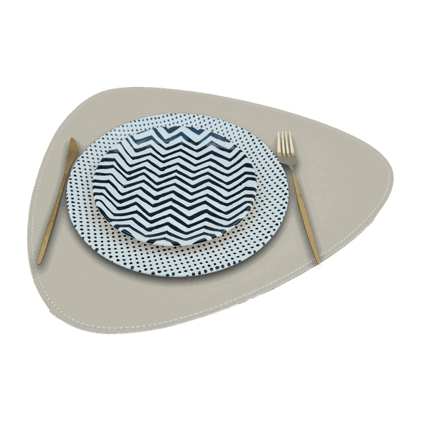 Jogo Americano Palheta + Porta Copos - Kit Com 6 - Cor: Off White