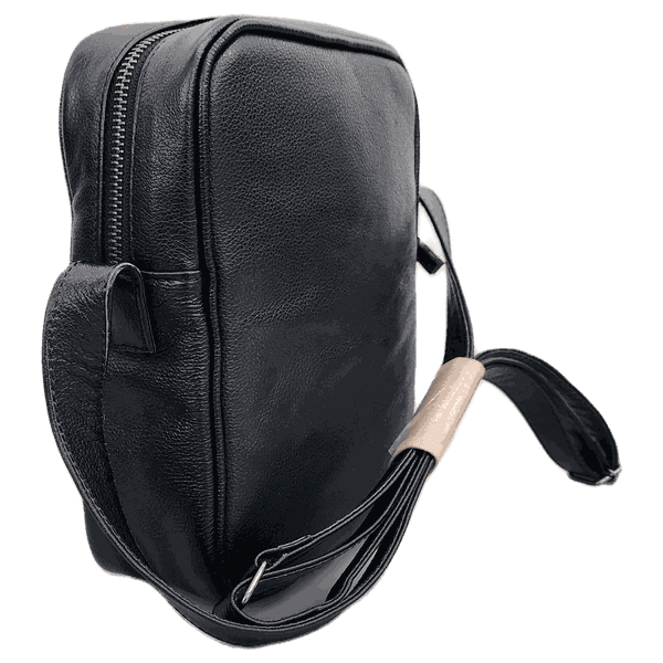Bolsa UNISEX Shoulder Bag - Preta - COURO LEGÍTIMO
