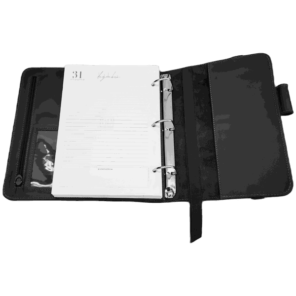 Agenda WorkSpace Luxo - PRETO - Couro Legítimo