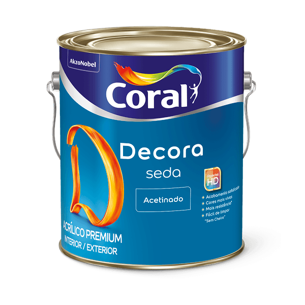 Tinta Decora Acrílica Premium Seda Acetinado 3,6l Coral 