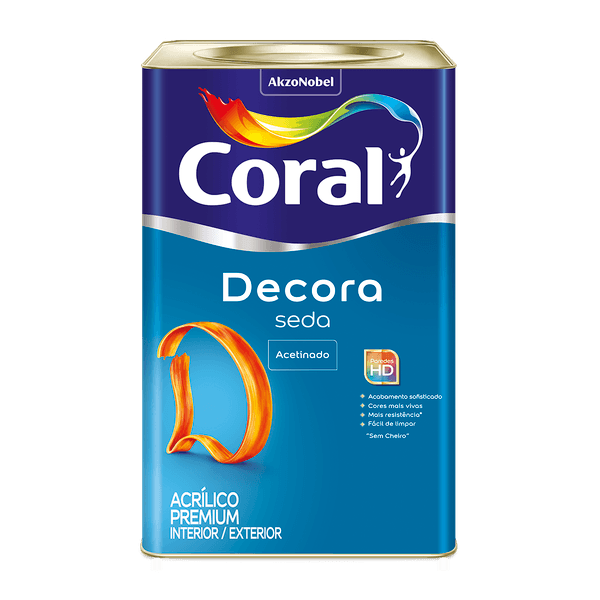 Tinta Decora Acrílica Premium Seda Acetinado 16l Coral 