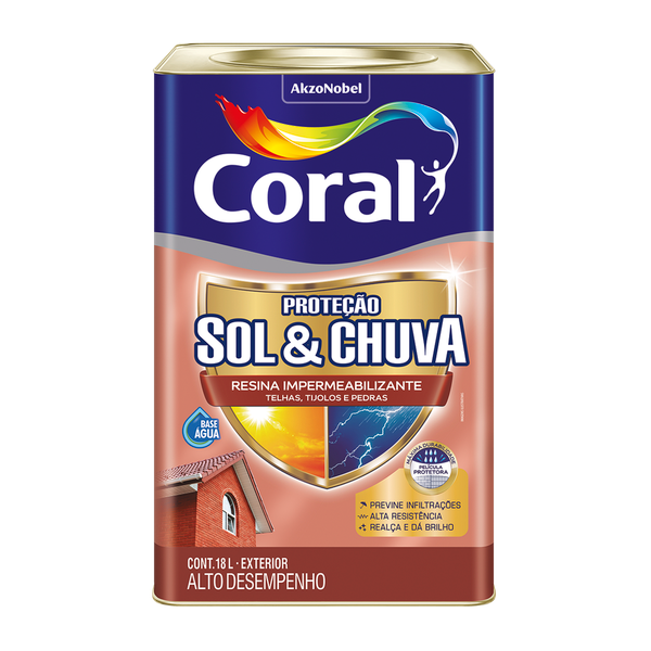 Resina Impermeabilizante Proteção Sol E Chuva 18L Coral