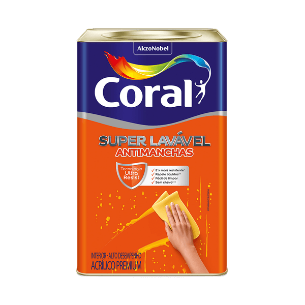 Tinta Super Lavável Antimanchas 18L Eggshell Coral 