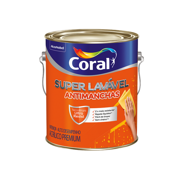 Tinta Super Lavável Antimanchas 3,6L Eggshell Coral 