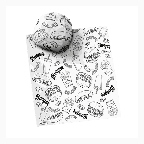PAPEL ACOPLADO PARA LANCHE 30x38cm - 500 UNIDADES