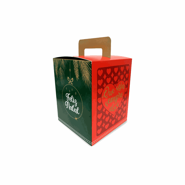 CAIXA PARA PANETONE MALETA FELIZ NATAL - 10 UNIDADES 