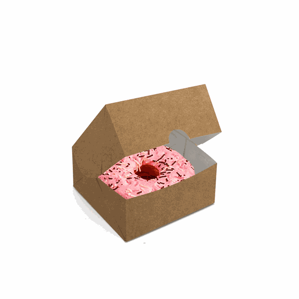 EMBALAGEM DONUTS KRAFT 1 UND - 50 UNIDADES