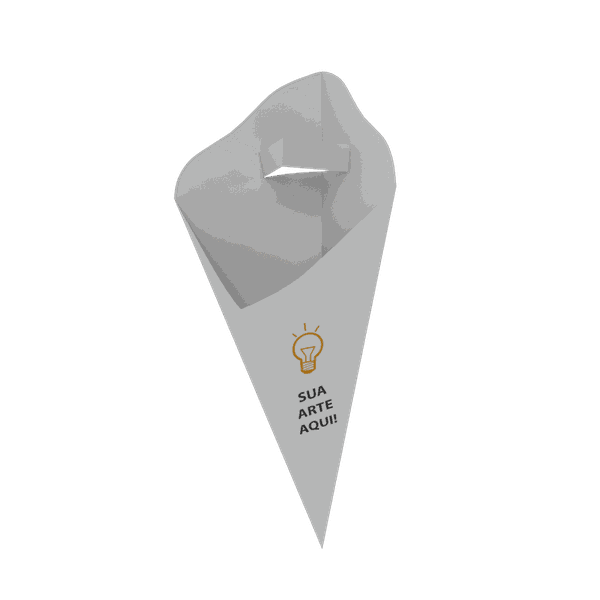 EMBALAGEM CONE COM SUPORTE DE MOLHOS MÉDIA PERSONALIZADA - 50 UNIDADES