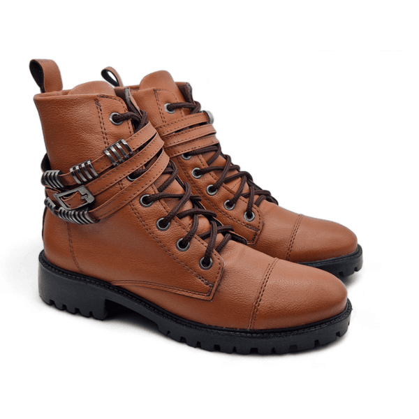 Bota Coturno Feminino Caramelo