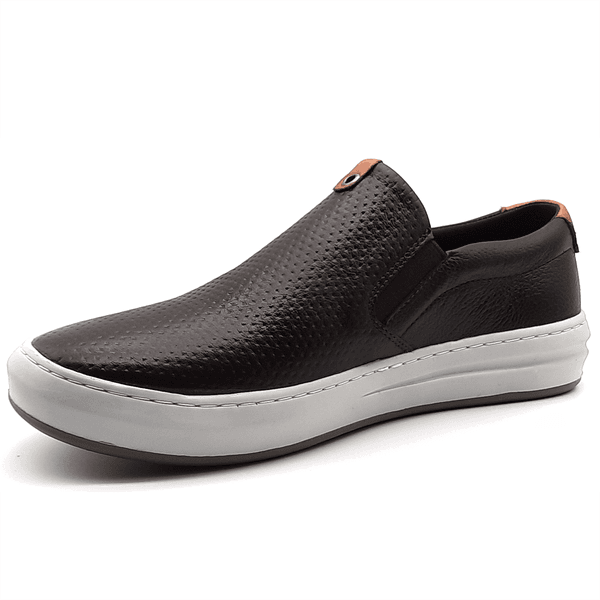 Tenis slip on couro top