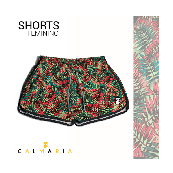 Short Feminino com Estampa Folhagem 